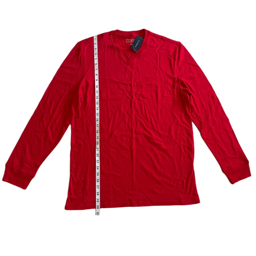 Club Room Men’s V-Neck Long Sleeve T-Shirt Created For Macy’s Fire Size L - Picture 4 of 9